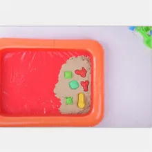 Многофункциональная надувная песочница, пластиковый переносной столик для детей, для игр в помещении, Песочная глина, цветная игрушка для песочницы, аксессуары