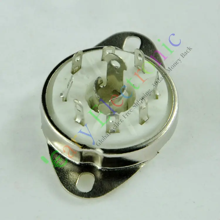 Опт и розница 20 шт серебро 8pin Керамическая вакуумная трубка розетка Loctal клапанная база fr 5B254 аудио усилители