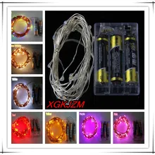 АА батареи Box медь Свет Строка 10 м 100 светодиодные огни строки Рождество Праздничные огни