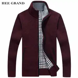 Hee Grand/Для мужчин свитер Повседневное Стиль Стенд воротник хлопок Материал тонкой шерсти теплые толстые осень-зима кардиган Размеры M-3XL mzm516