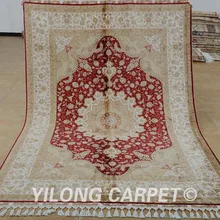 Yilong 5,6 'x8. 4' Античная hand made персидский ковер Тебриз темно-синие ручной работы турецкий ковер(1840