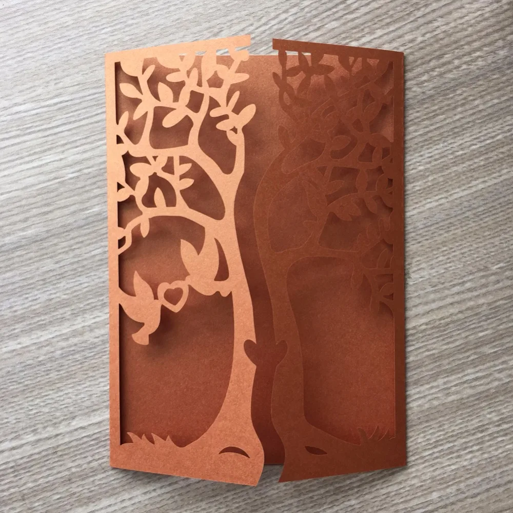 20pcs laser cut tree Bird wedding party invitaiton card place cards latest invitation Greeting Blessing CardQJ-224 | Дом и сад