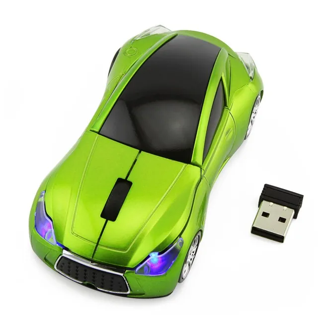2,4 ГГц Беспроводная Автомобильная мышь с usb-приемником для ПК, компьютера, ноутбука, аксессуары - Цвет: Зеленый
