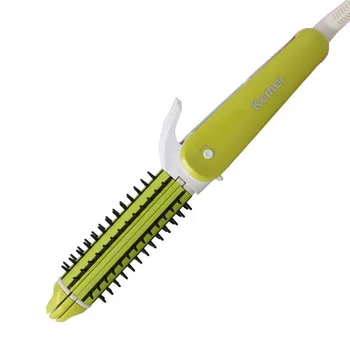 

Kemei KM-6855 multi-function electric plywood corn perm direct-use ceramic straight hair straightener folder