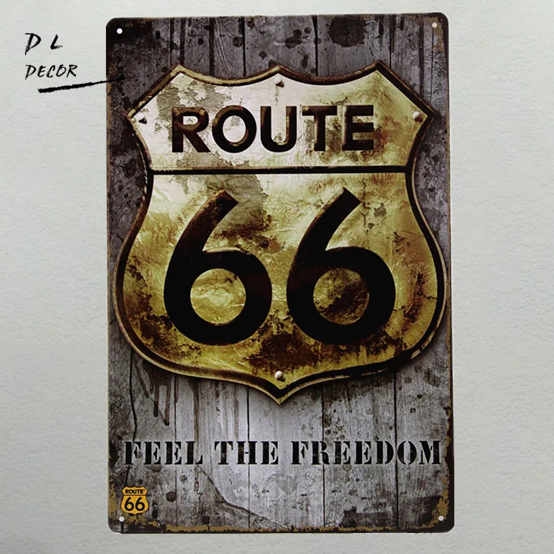 DL- ROUTE 66 GET YOUR KICKS ALUMINUM METAL LICENSE PLATE AUTO/CAR/TRUCK SIGN TAG