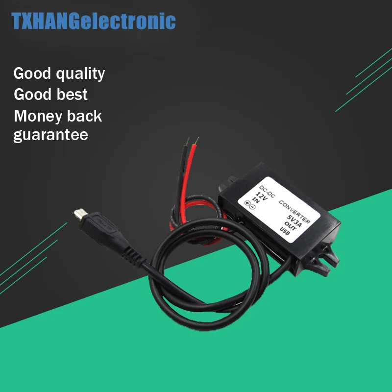 

DC-DC Car Power 12V to 5V 3A 15W Converter Module Micro USB Step Down Power Output Adapter