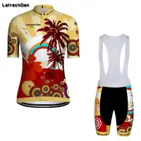 SPTGRVO LairschDan 2019 Woman/Man Yellow Quick Dry Cycling Jersey Set Pro Team Summer Short Sleeve MTB Clothing Kit Bike Suit