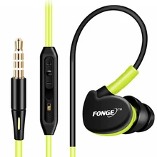 New Sport Fonge Headphones Earphones Running Sweatproof Stereo Bass Music Headset With Mic For All Mobile Phone 4 color
