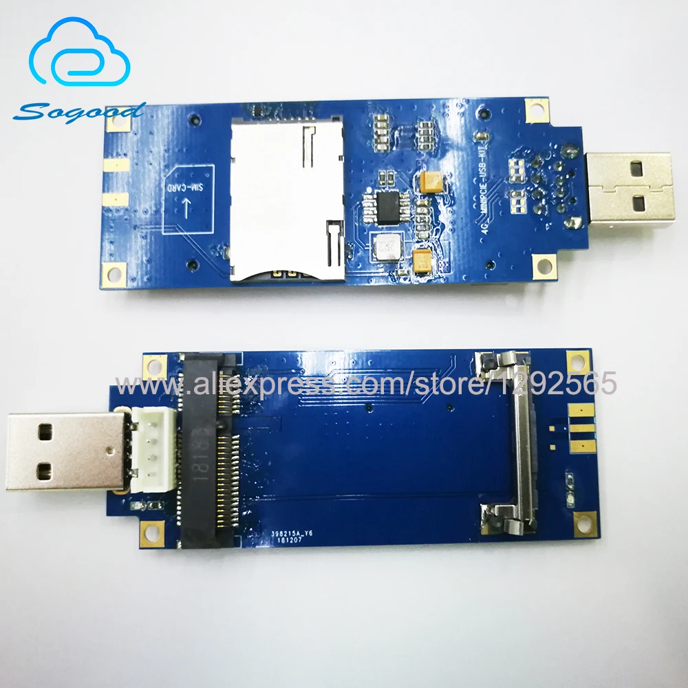 

Mini pcie to usb Adapter for SIMCOM SIM7100A/SIM7600A/SIM7100E/SIM7600SA-H SIM7600E-H etc USB to Mini Pcie Adapter Transfer card
