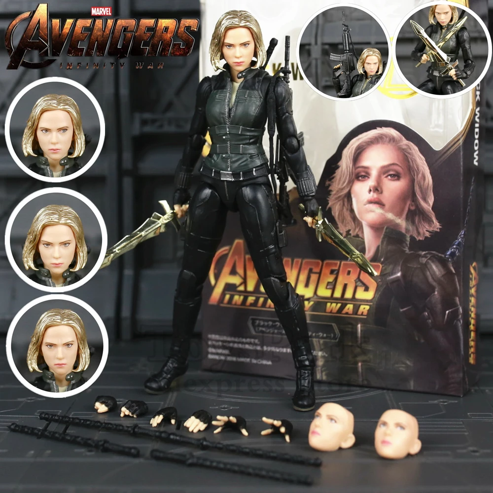 

New Box Surprise Avengers 4 Infinite War Figuarts SHF Black Widow 6" Action Tuscarly Johnson Legendary Doll Toy anime figure