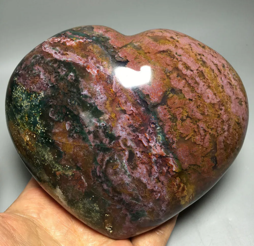 

1412g Raw NATURAL OCEAN JASPER QUARTZ CRYSTAL sphere HEART HEALING ramadan gifts