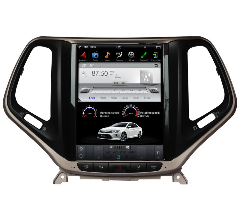 Flash Deal 10.4" Tesla Style Android 7.1 Car Player GPS Navigation for Jeep Cherokee 2014 2015 2016 with Radio Bluetooth USB Stereo 0