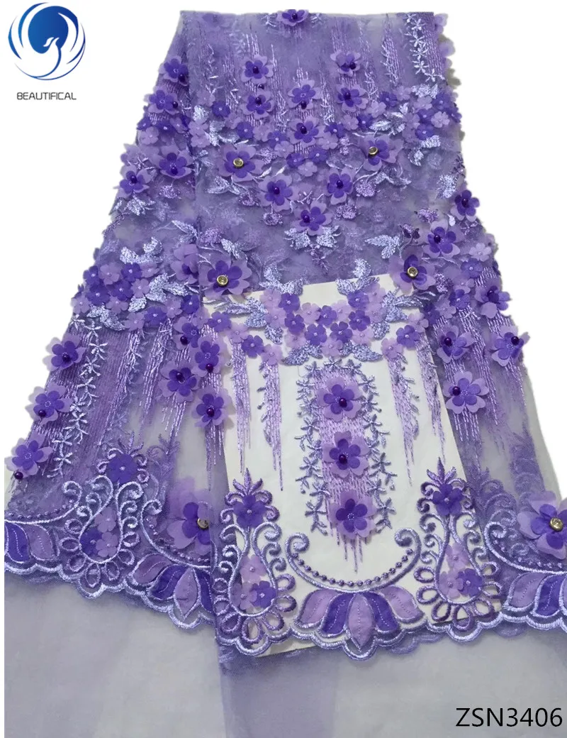 

BEAUTIFICAL purple 3d lace flower fabric 3d floral lace fabric cheap embroidery 3d lace fabric free shipping 5yards/lot ZSN34