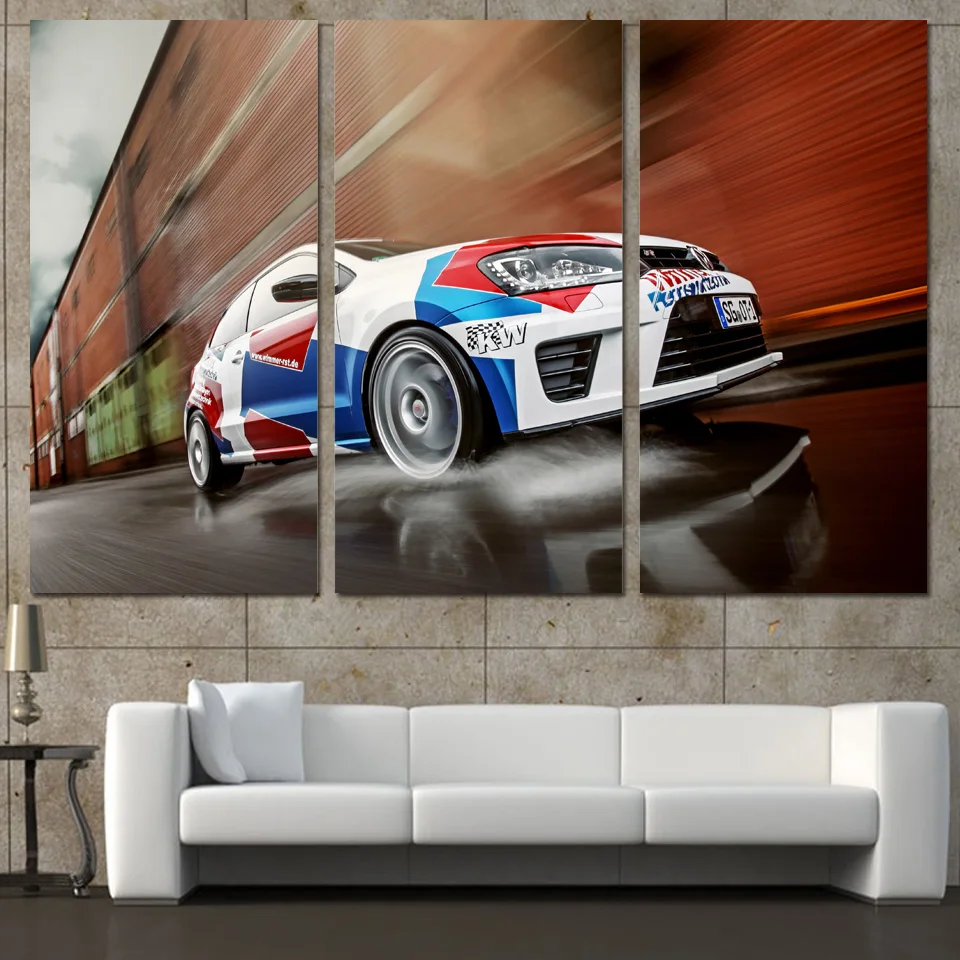 3 Pieces Cool Car Modern Wall Art Modular Pictures Home Decorative