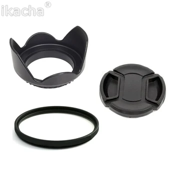 

52mm Flower Lens Hood + Lens Cap + UV Filter For Nikon D5200 D5100 D3100 D3200 D3000 And 18-55mm 55-200mm Camera