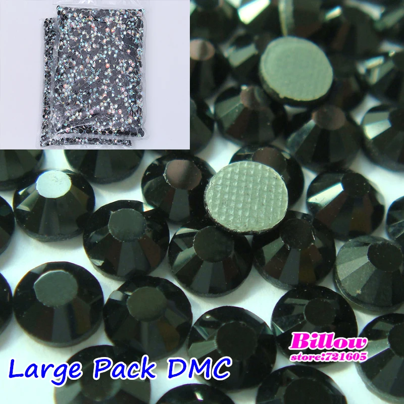 

Wholesale DMC Hotfix Rhinestones Black Jet Flatback Glass Strass Rhinestone Hot Fix Iron On For Wedding Dress B3049