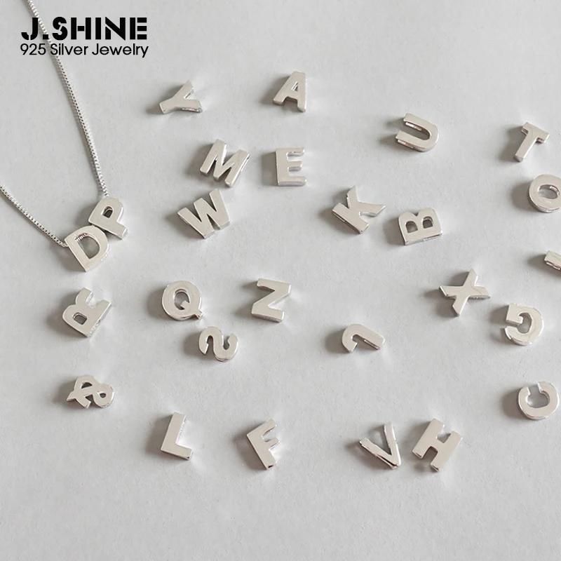 

JShine Hot Sale S925 Sterling Silver Small Letter Necklace INS Style 26 English Alphabets Heart Pendants for Women without Chain