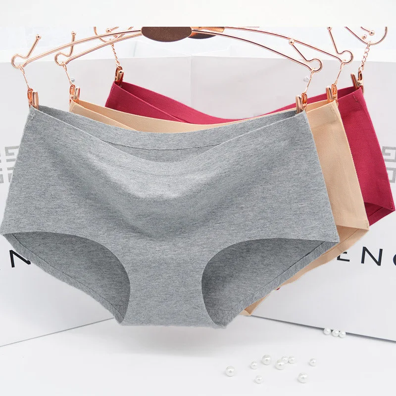 The new process pure cotton  Women's   Panties  non-trace seamless underwear Ms in waist sexy underwear Natural cotton briefs