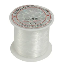 Beading Thread 0 3mm Dia Clear Nylon Fishing LIne Spool 17 Lbs