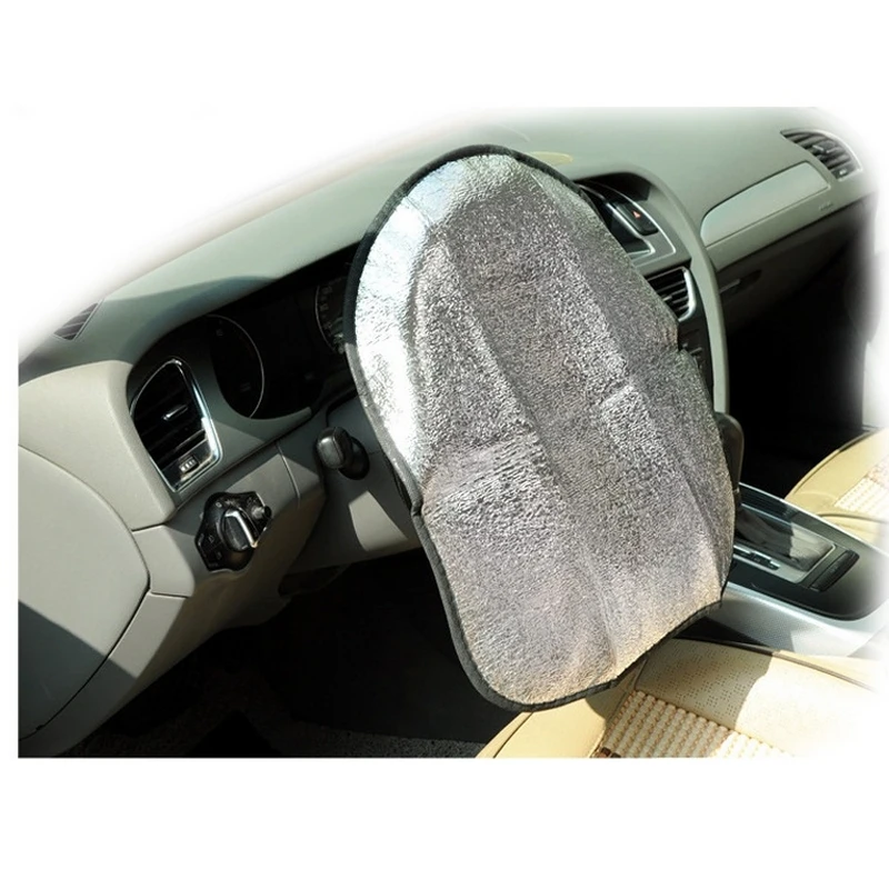 

20Pcs Car Steering Wheel Sunshade 2 Layer Silver Auto Sun Shade Sun Protection Jacket Insulated Aluminum Foil Handlebar Cover