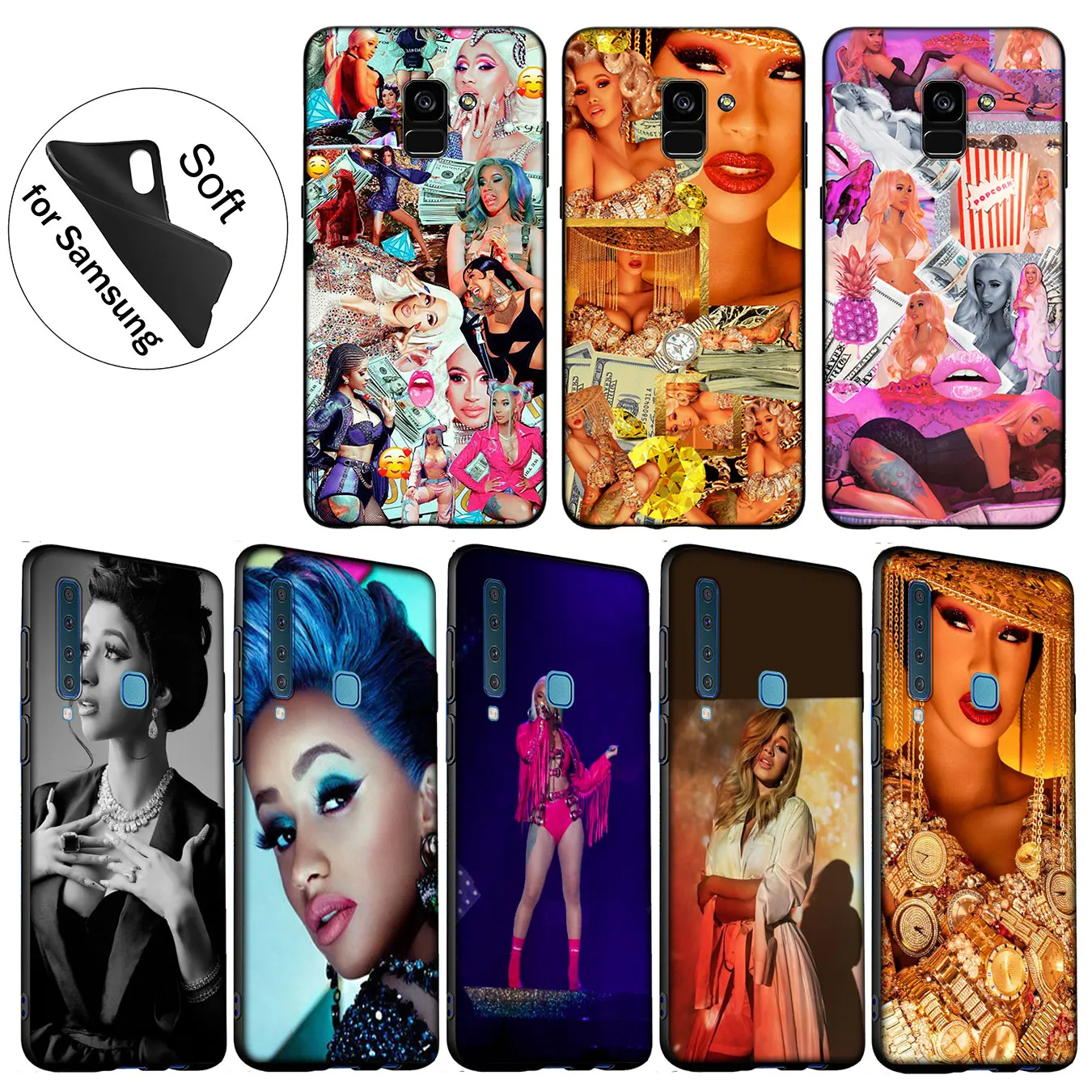 IYICAO Cardi B CardiB Мягкий силиконовый чехол для Samsung Galaxy A6 A9 A8 A7 2018 A3 A5 2016 2017 Note 9 8 10 Plus Lite |