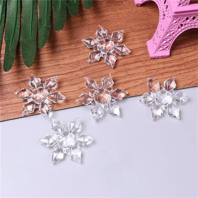 12pcs Christmas Snowflake decoration Crystal Acrylic Rhinestone Frozen Xmas tree Pendant DIY Decor Craft Scrapbooking #3o25 (2)