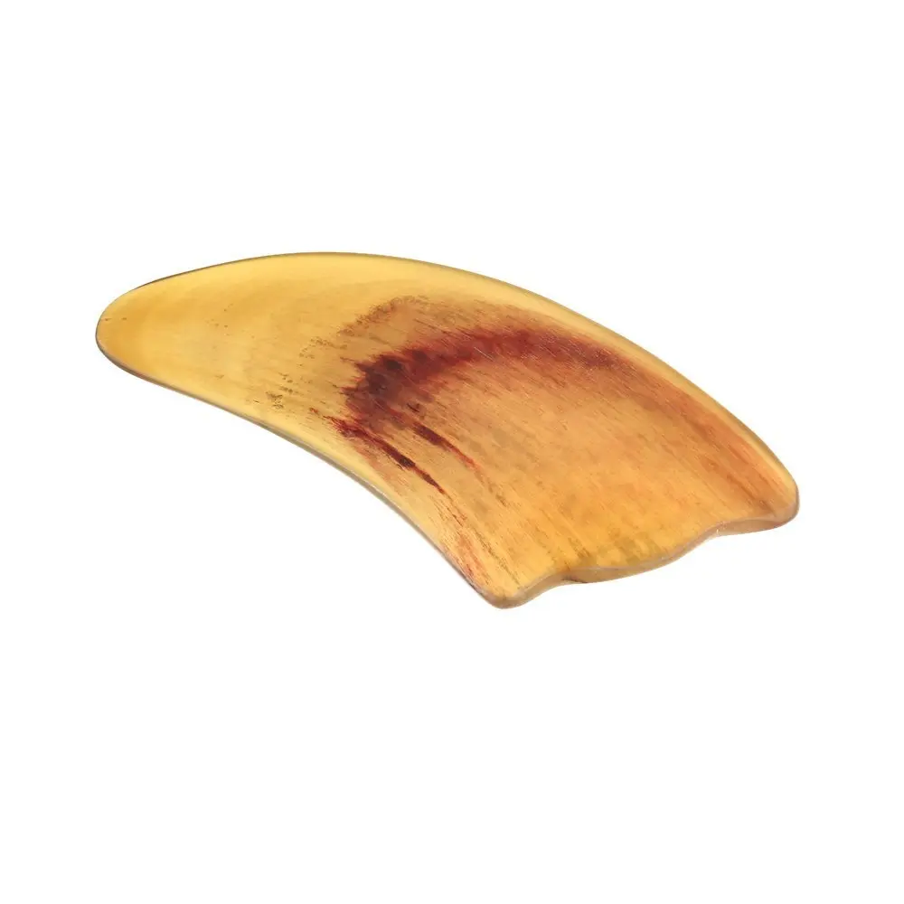 Scrapping Plate Tradition Chinese Scrapping Ox Horn Plate Massage Tool Facial Therapy Tool Health Yellow