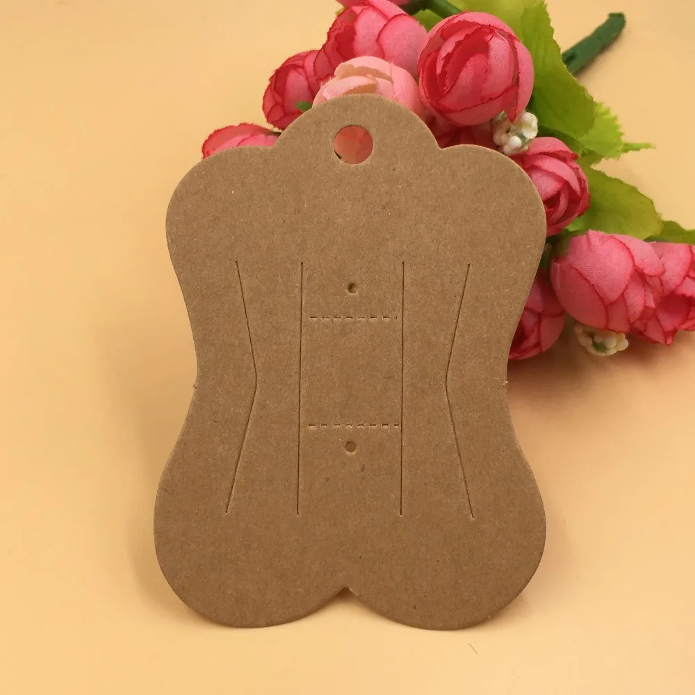 Brown Paper Hair Clip Hanging Card Kraft Hairpin Cards Hair Accessory