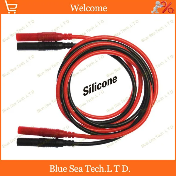 1 pair 1M multimeter extension test cable with 4mm banana plug/socket