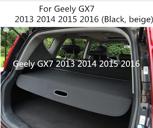 

High Qualit Car Rear Trunk Cargo Cover Security Shield Screen shade Fit For Geely GX7 2013 2014 2015 2016 (Black, beige) BY EMS