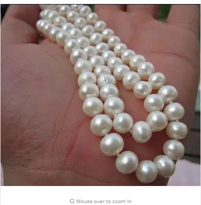 AA 9-10 mm blanc réel D/'eau douce véritable perle Colliers 18/"