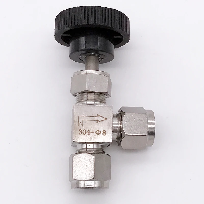 

Adjustable Right angle needle 6 8 10 12mm 1/8 1/4 3/8 inch hard tube SS304 Flow Control shut off crane needle valve