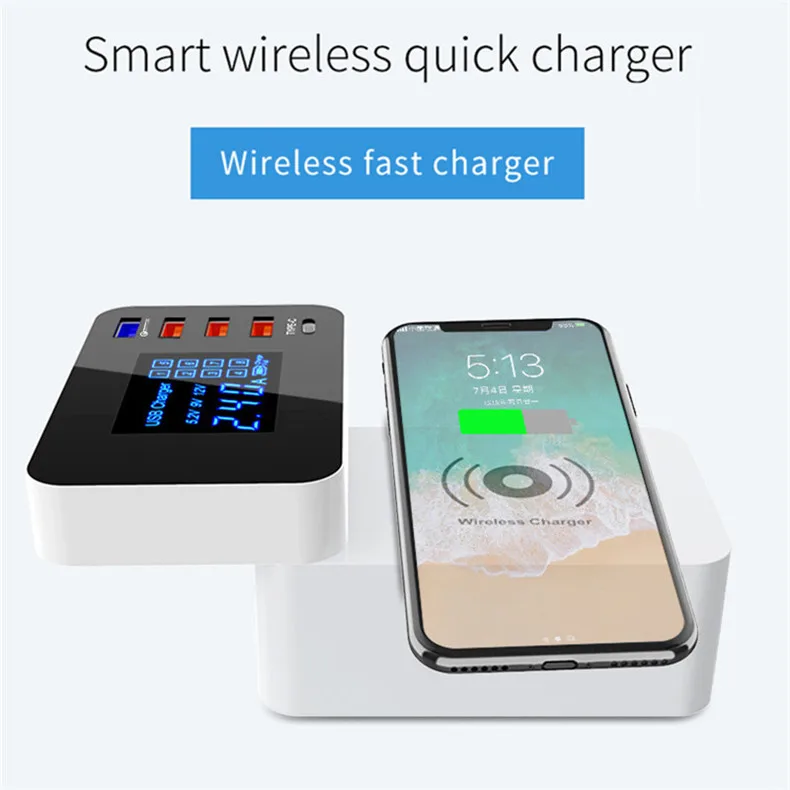 3.Fast Charging Wireless Charger 5 USB Port Charger Adapter