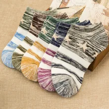 Stripe Cotton Hosiery for Ship Stars Bold Lines Shallow Mouth Retro Socks