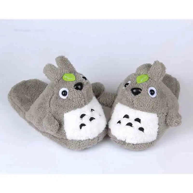 Totoro/тапочки для взрослых; Мужская и женская обувь серого цвета; Милый Забавный Милый милый подарок; сезон осень-зима; домашняя Праздничная обувь;