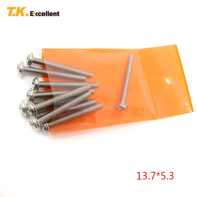 

T.K.EXCELLENT 10pcs 13.7*5.3 Machine Screws Nails Decorative Fasteners Stainless Steel Nails for Woodworking PE Bag Packing