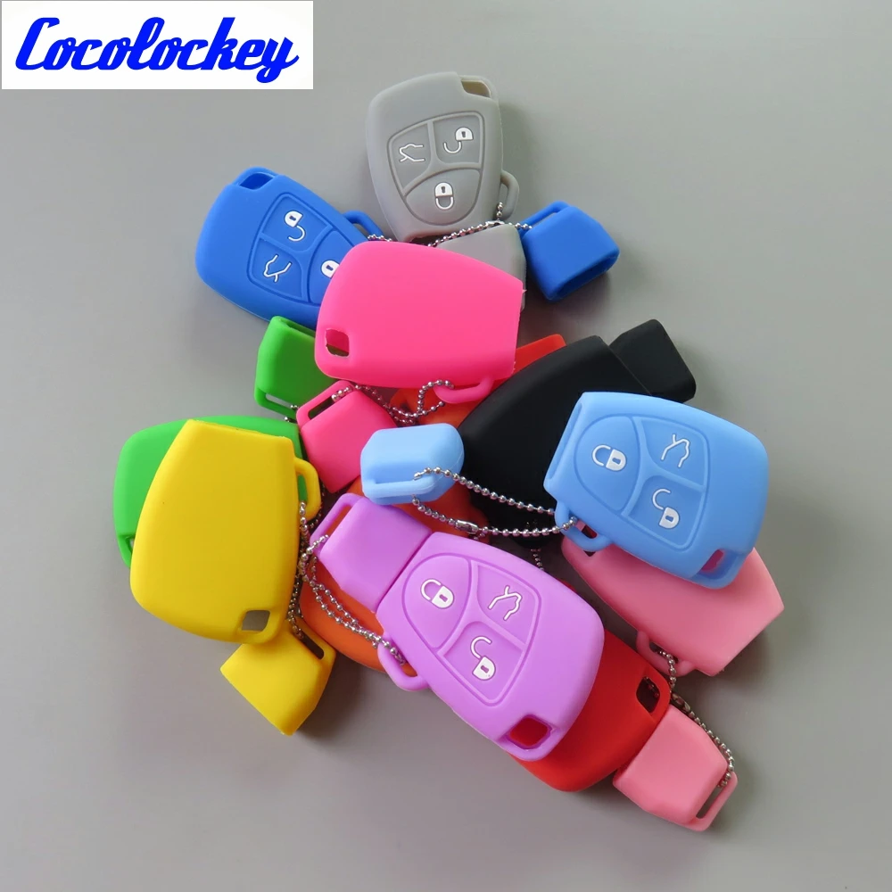 Cocolockey Silicone Car Key Cover Rubber Key Fob Case Holder Fit for MB A CLASS W169 B C E S R