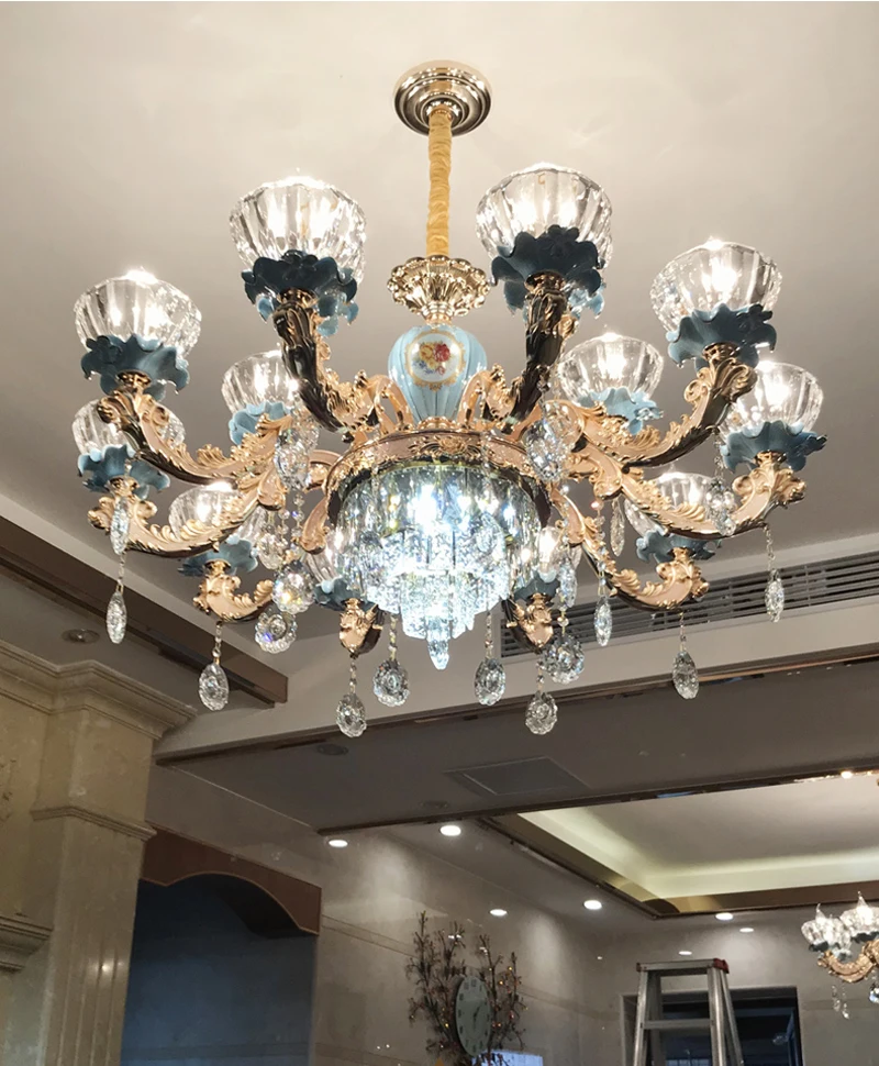 Lustre de Cristal para Sala Lustre de Cristal Conduziu a Lâmpada do Teto Luxo Estar Clássico Luminárias Quarto Lâmpada Ouro Cristal 11 Cheap Lustres