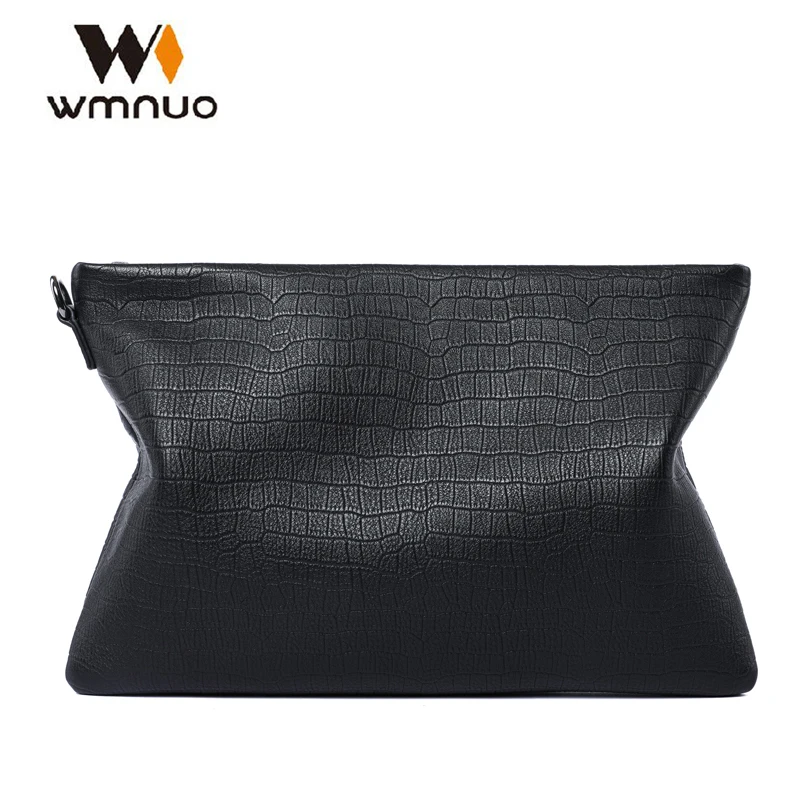 

Wmnuo Brand Men Handbag Men Clutch Wallets Purse Soft Cow Leather High Quality Men Hand Bag 2018 Fashion Casual Phone Bag Male