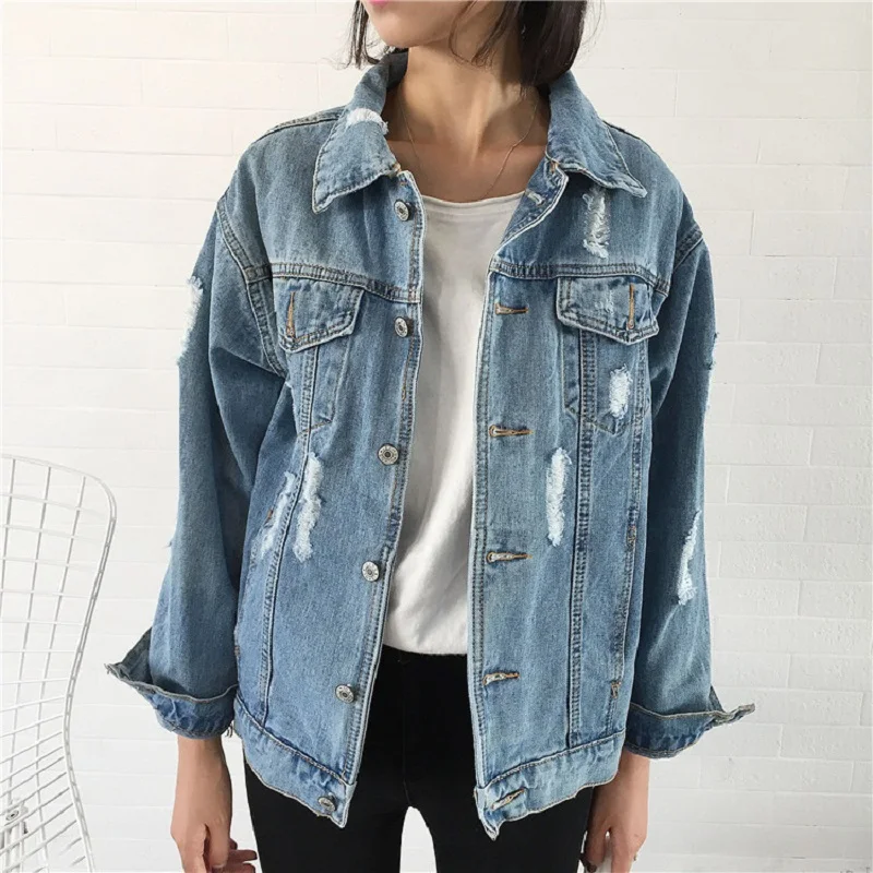 Promo Women Basic Coat Denim Jacket Women Winter Denim Jacket For Women Jeans Jacket Women Denim Coat Lad