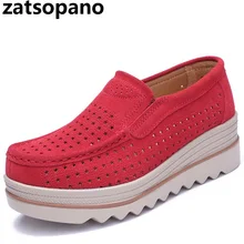 Брендовая Летняя женская повседневная обувь; женские Замшевые слипоны на плоской платформе; женские мокасины; лоферы; chaussures femme