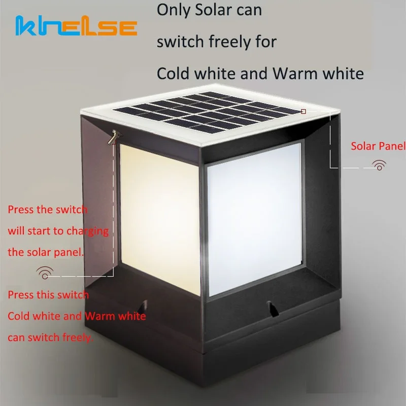 Wave Lantern Modern Design Solar Powered Glass Stainless Steel White LED