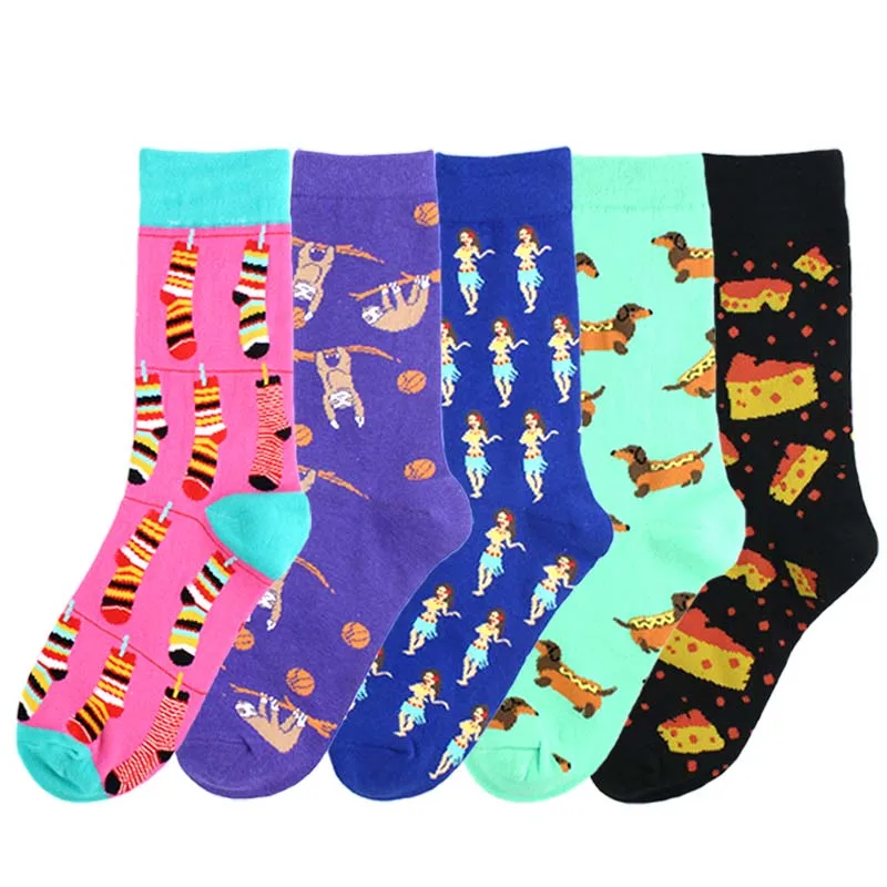 [WPLOIKJD] забавные уличные носки с милыми животными художественные абстрактные мопсовые носки обезьянка женские Divertidos унисекс Happy Sokken Calcetines Mujer