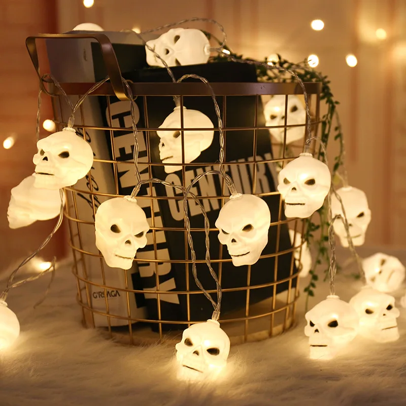 

Skeleton Holiday Lighting 1.5M 3M 6M Skull Fairy LED String Lights For Halloween Christmas Party Home Garden Decoration Battery