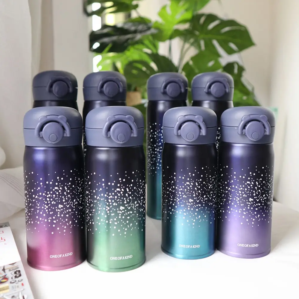 

Stainless Steel 350ml/500ml Leak Proof Water Bottle Vacuum Cup Starry Sky Bounce Vacuum Flask Thermal Water Bottle Thermoses Cup