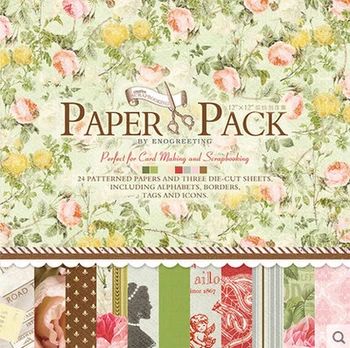 

27sheets/pack,12 inch vintage flower life Scrapbooking Paper origami paper DIY Gift Wrapping background Deco Craft Art home deco