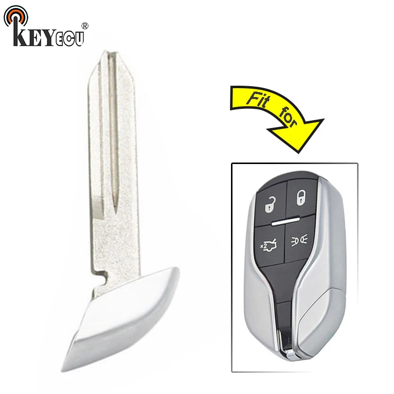 KEYECU 10x for Maserati Ghibli Quattroporte FCC ID: M3N-7393490 Replacement Smart Emergency Car Key Remote Insert Blade Case Fob |