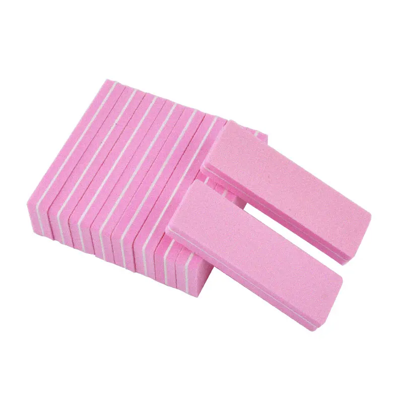 

50Pcs Pink Mini Sanding Nail File Buffer Block For UV Gel Nail Polish DIY Nail Art Tools Manicure Pedicure Nail Buffers File