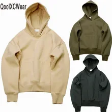 Qoolxcwear muito boa qualidade agradável hip hop hoodies com velo quente inverno dos homens kanye west moletom com capuz swag sólido pulôver