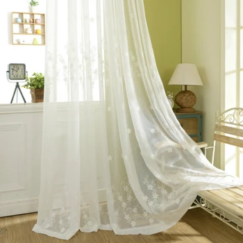 

New Arrival Pastoral Customize Curtains Solid White Design All-match Tulle Curtains for living Room Bedroom Kitchen Window